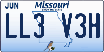 MO license plate LL3V3H