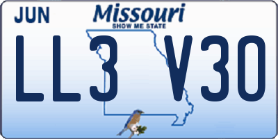 MO license plate LL3V3O