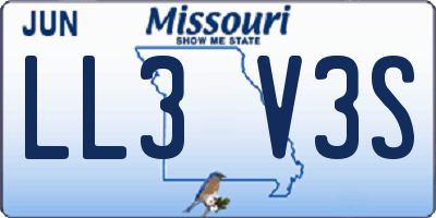 MO license plate LL3V3S