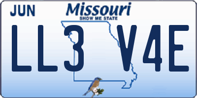 MO license plate LL3V4E