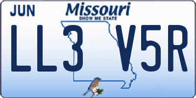 MO license plate LL3V5R