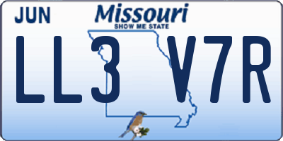 MO license plate LL3V7R