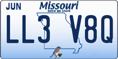 MO license plate LL3V8Q