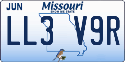 MO license plate LL3V9R