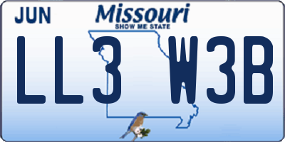 MO license plate LL3W3B
