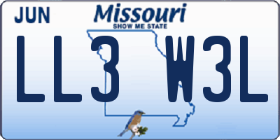 MO license plate LL3W3L