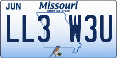 MO license plate LL3W3U