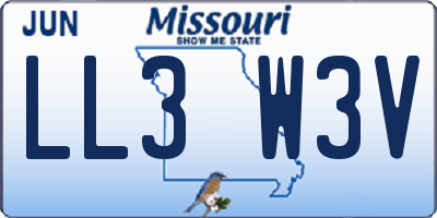 MO license plate LL3W3V
