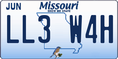 MO license plate LL3W4H