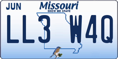 MO license plate LL3W4Q