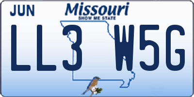 MO license plate LL3W5G