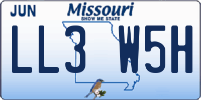 MO license plate LL3W5H