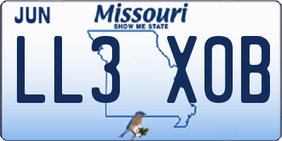 MO license plate LL3X0B