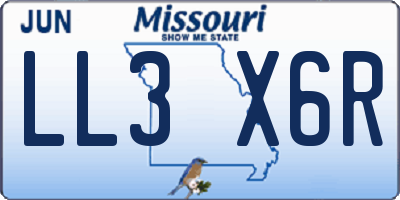 MO license plate LL3X6R