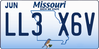 MO license plate LL3X6V