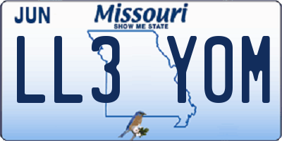 MO license plate LL3Y0M