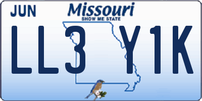 MO license plate LL3Y1K