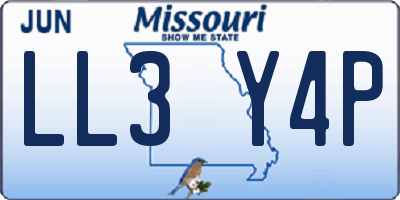 MO license plate LL3Y4P