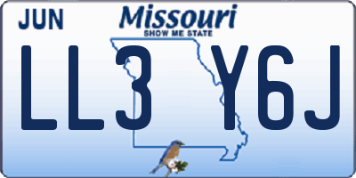 MO license plate LL3Y6J