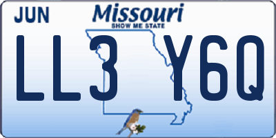 MO license plate LL3Y6Q