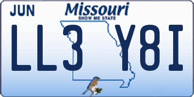 MO license plate LL3Y8I