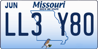 MO license plate LL3Y8O