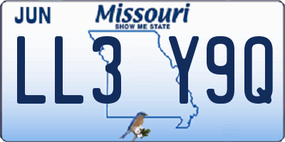 MO license plate LL3Y9Q
