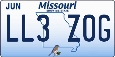 MO license plate LL3Z0G