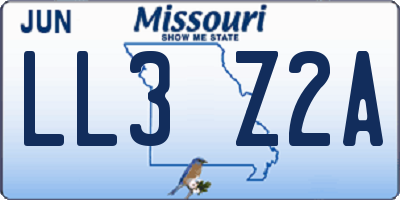 MO license plate LL3Z2A