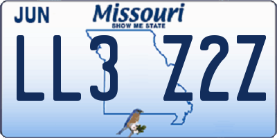 MO license plate LL3Z2Z
