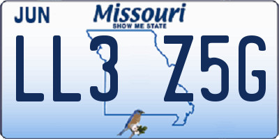 MO license plate LL3Z5G