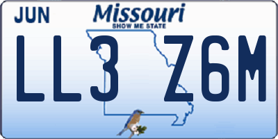 MO license plate LL3Z6M