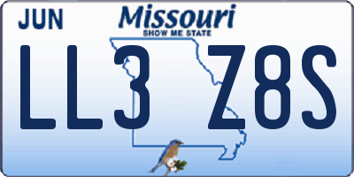 MO license plate LL3Z8S