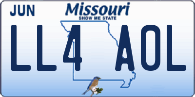 MO license plate LL4A0L