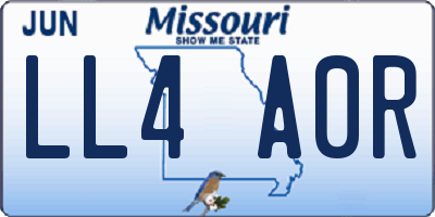 MO license plate LL4A0R