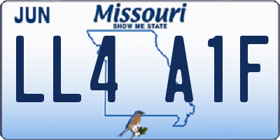 MO license plate LL4A1F