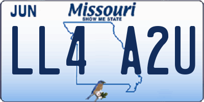 MO license plate LL4A2U