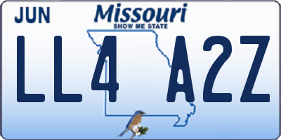 MO license plate LL4A2Z