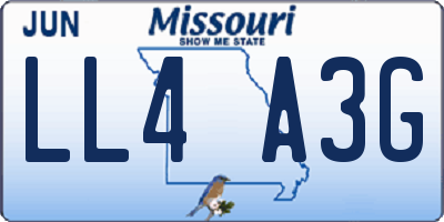 MO license plate LL4A3G