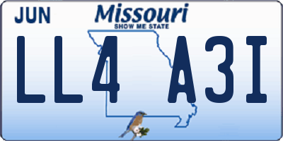 MO license plate LL4A3I