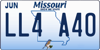 MO license plate LL4A4O