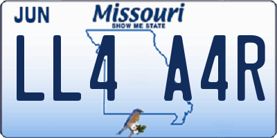 MO license plate LL4A4R