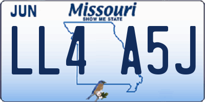 MO license plate LL4A5J