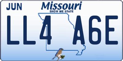 MO license plate LL4A6E