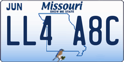 MO license plate LL4A8C