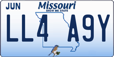 MO license plate LL4A9Y
