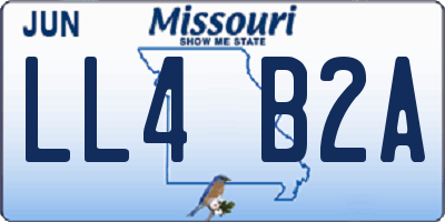 MO license plate LL4B2A