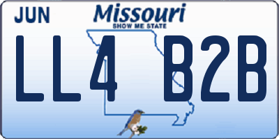 MO license plate LL4B2B