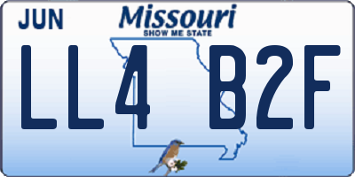 MO license plate LL4B2F