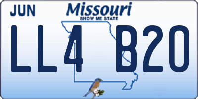 MO license plate LL4B2O